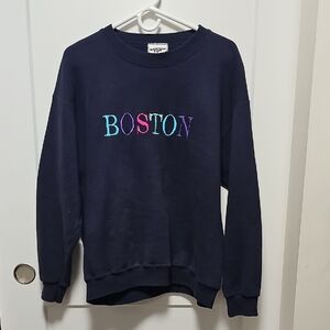 90s Vintage Lee Heavyweight Dark Blue "Boston" Sweatshirt​